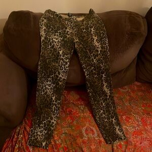 Leopard stretchy skinny jeans size small